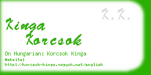 kinga korcsok business card